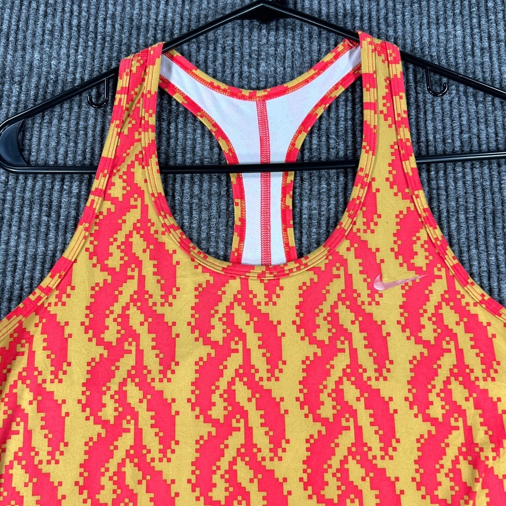 Nike Tank Top Shirt Womens Large Geometric Sleeveless Dri Fit Workout Gym